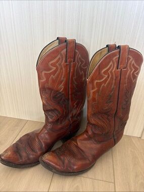 Justin Boots Brown Leather Cowboy Boots
